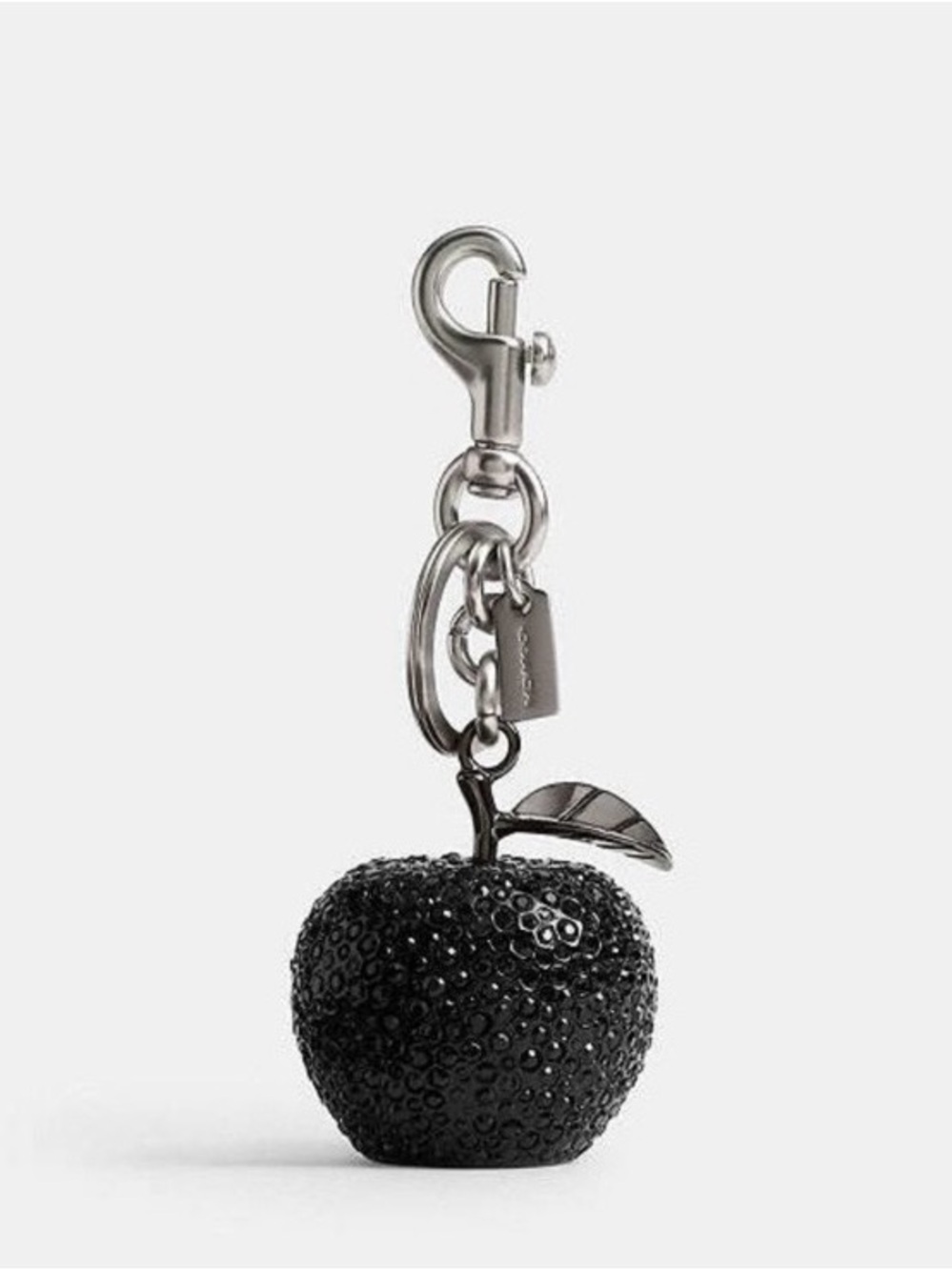 COACH Black Crystal Apple Charm with Silver Hardware NWT - Picture 2 of 7